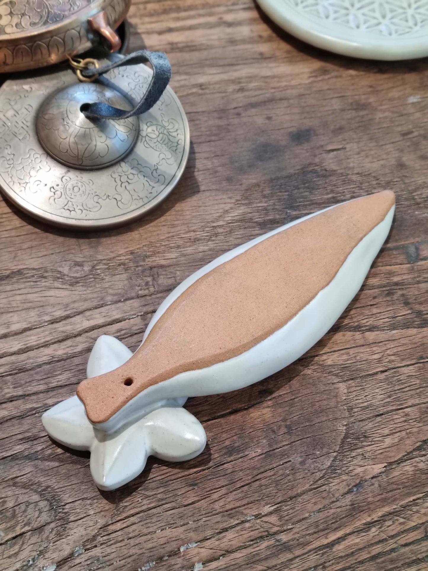 Røgelsesholder Simple Flower Keramik - Natur