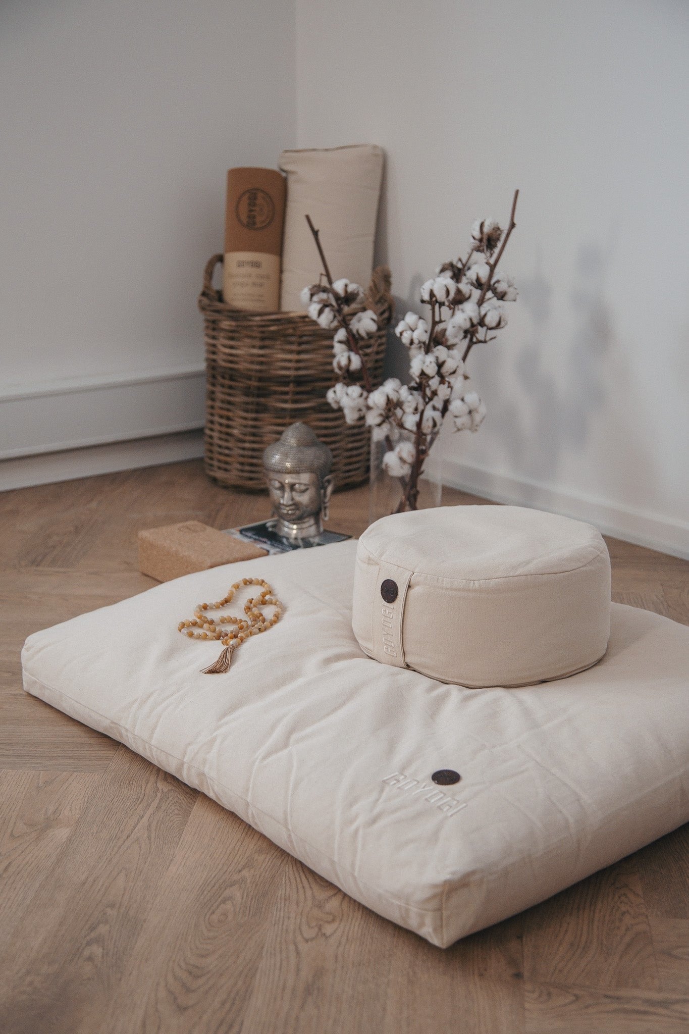 Calm Rund Meditationspude - Natural