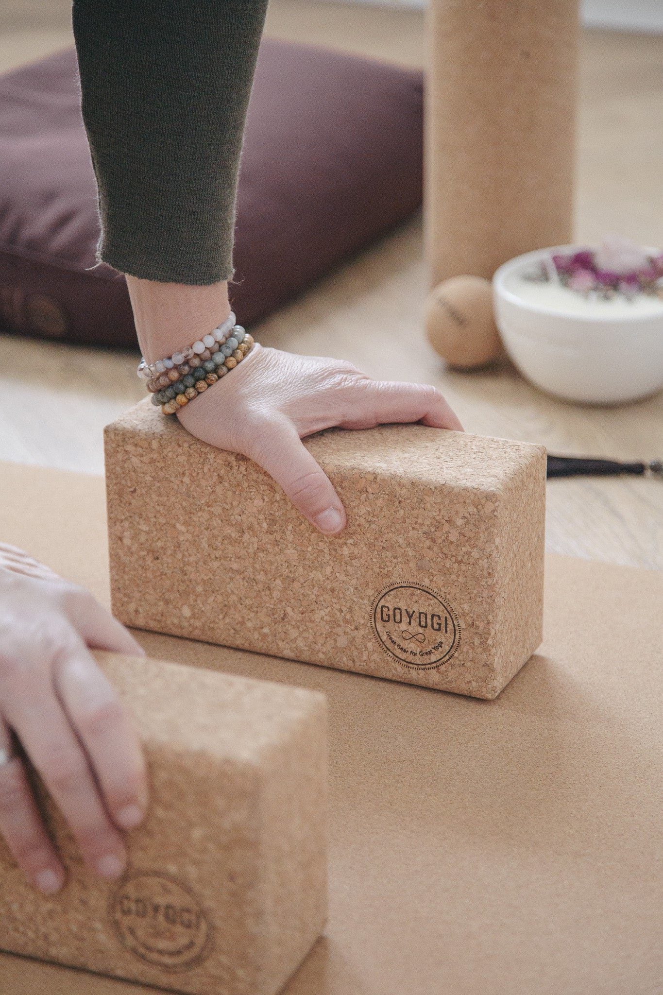 Sustain Cork Yoga Block - sæt med 2 stk -