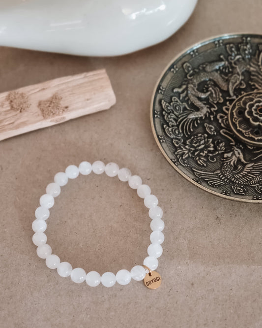 Mantra ENERGY armbånd - Fornyelse - Hvid månesten -