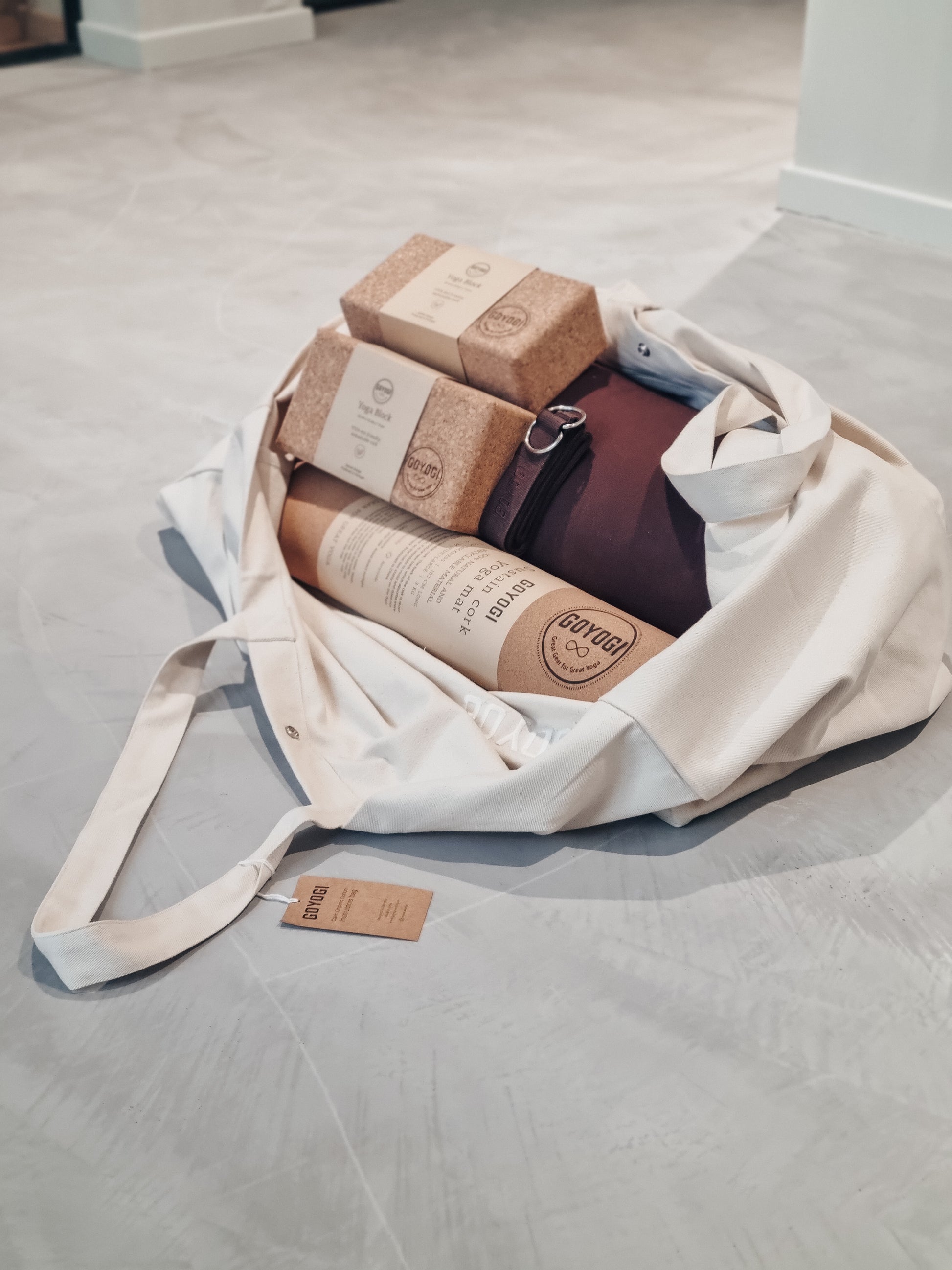 Calm Organic Cotton Instructor Bag - Natural - GOYOGI goyogi yogataske 